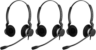 Jabra Biz 2300 USB UC Duo com microfone com cancelamento de ruído e áudio HD de voz/banda larga premium profissional com fio USB-A (pacote com 3)