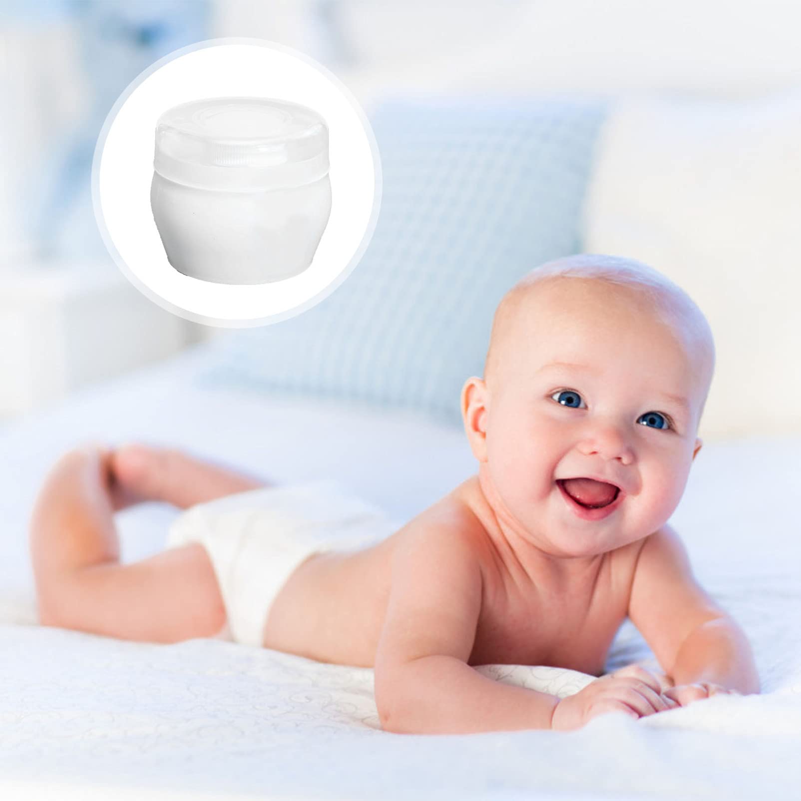 TOYANDONA 2 Ensembles Bébé Houppette Boîte Moelleux Corps Après- Bain Poudre Cas Bébé Soins Visage Corps Villosités Powder Puff Récipient Maquillage Cosmétique Poudre De Titulaire avec