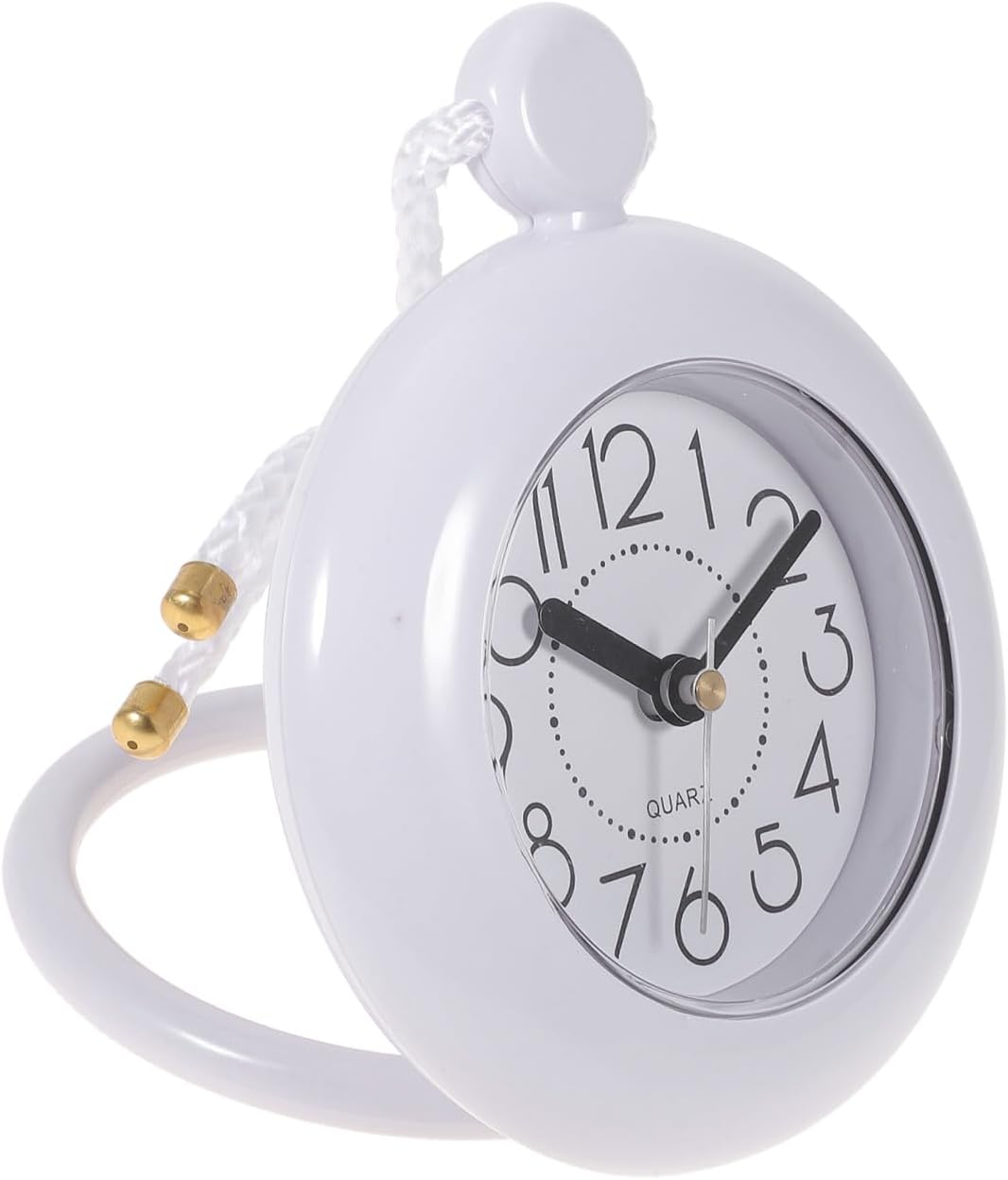 PRETYZOOM Bathroom Wall Clock Mute Silent Hanging Home Decor Low Noise Design Space Saving Non Battery Analog Clock for Shower Kitchen Living