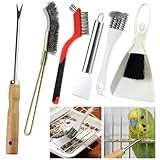 6PCS Bird Cage Cleaning Brush Kit Stainless Bird Cage...