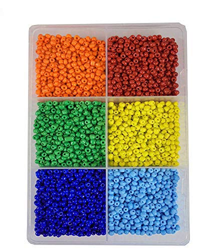 Eshoppee 4mm, 6/0 200 Gm White Color Glass Seed Beads For
