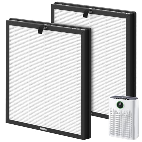 Image of 2 Pack HAP603 Replacement Filter Compatible with ECOSELF HAP603 / HAP603WF Air Purifier, 3-in-1 H13 True HEPA Filter with Activated Carbon, # RFHAP603, White