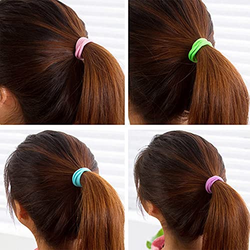 Hair Ties, No Damage Hair Accessories, Elastic For Women, Men, Girls, Soft Seamless, 2 Inch In Diameter,100 Pcs Color #TOP6