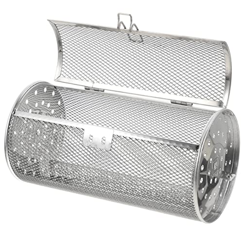 Toyvian Stainless Steel Rotisserie Basket for Air Fryer Oven Rotating Grill Roaster Drum Food Grade Kitchen Supplies for Even Cooking for Chicken Vegetables and More