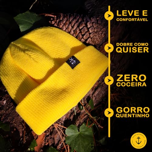 Gorro de Inverno Frio Toca de Lã Modelo Curto Bonie Sailor Estilo Hip Hop Camada Dupla Kouk Authenti
