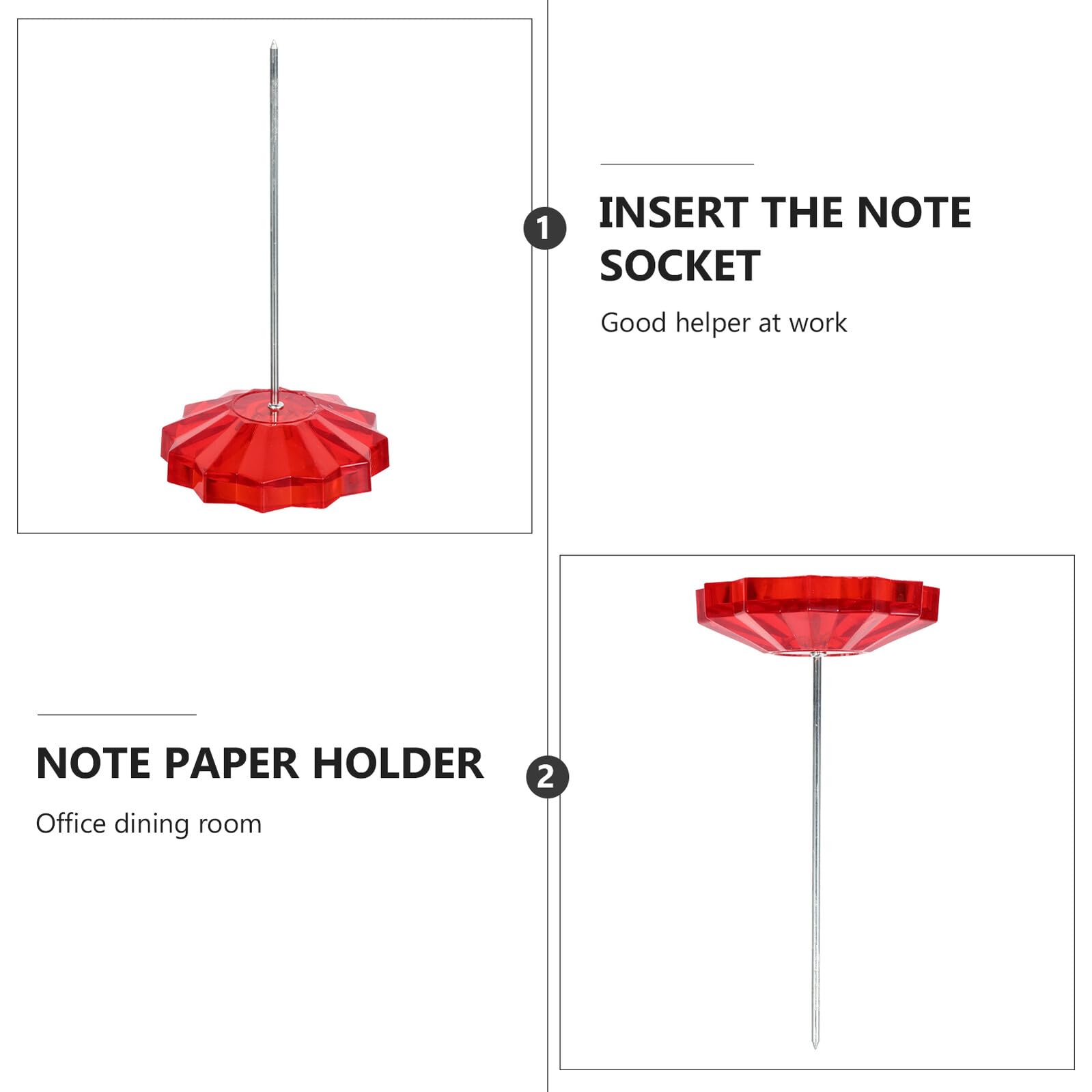 Angoily 6 Piezas Soporte para Recibos de Escritorio Rojo Clip para Notas y Papeles Base Estable para Oficina y Restaurante Accesorio Duradero para Organizar Memos y Facturas