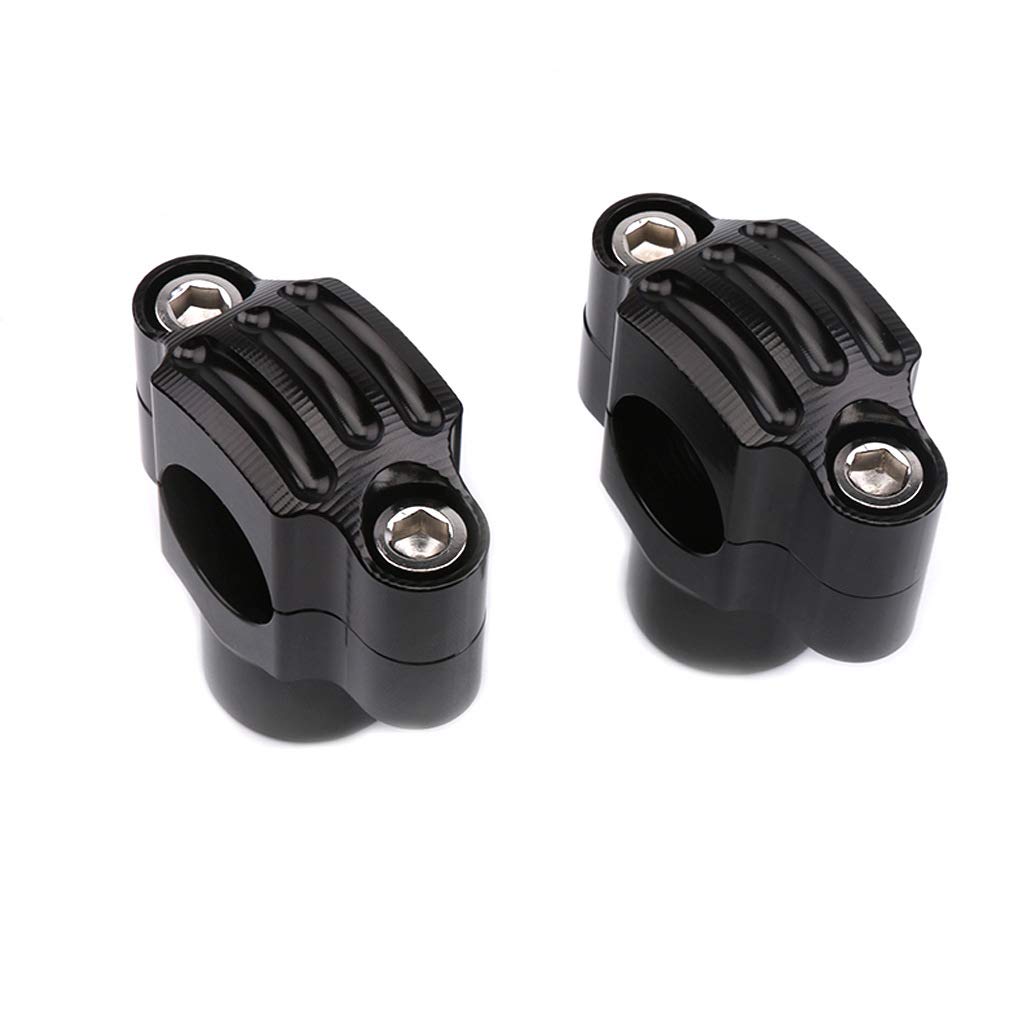 Rehausseurs Guidon Moto,Pontet Guidon Trou de vis en aluminium de moto universelle 22mm 0.866 pouces de guidon RISERS de la poignée de graisse Pince de fixation de la barre de barre pour la course et