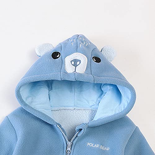 Rixin Baby Kids Hoodies Fleece Zipper Jacket 12M-5Y Boys Girls Plush Cute Ears Coat Fall Winter Hoodie Outwear (As1, Age, 4_Years, 5_Years, Bear-Blue, 4-5T) #TOP2