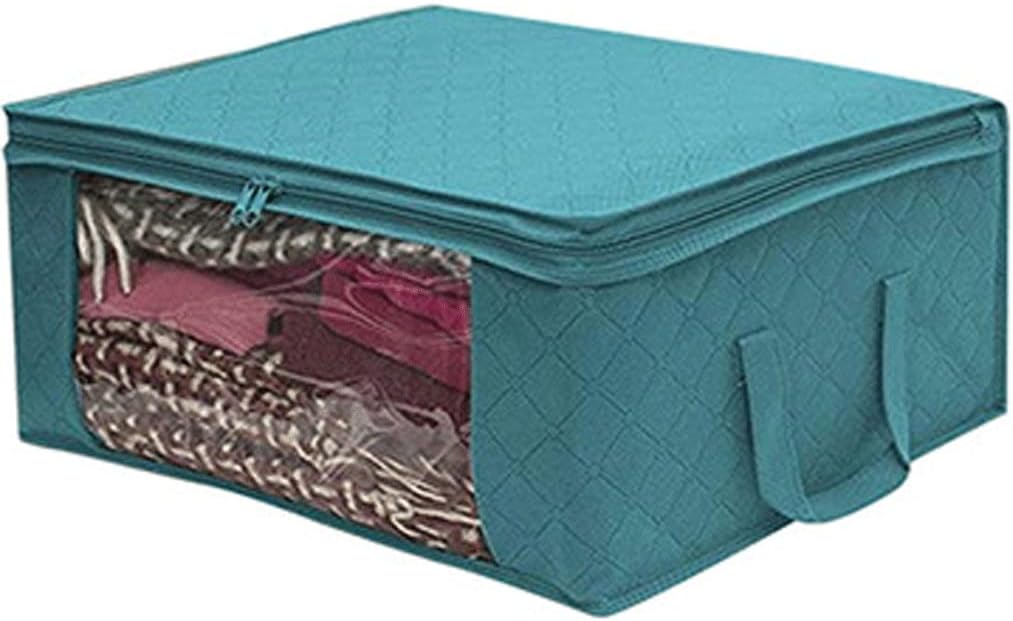 JSEIAJB Non-Woven Fabric Blanket Organizer Quilt Storage Bag Blanket Storage Bags With Duvet Storage Bed Storage(Gray)