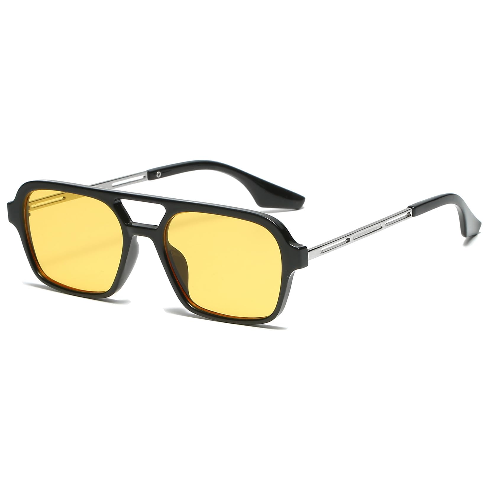 JCTAIFOO Gafas de sol cuadradas vintage de los años 70 para hombre y mujer, modernas, retro, rectángulo, pequeñas sombras, frescas, lindas gafas de moda