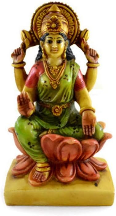 Handmade Hand painted Goddess Lakshmi Resin Figurine