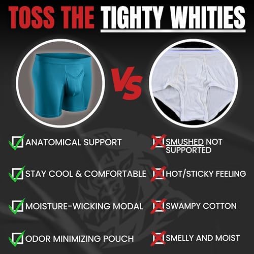 Real Men Natural Modal Pouch Boxer Briefs - ABCD Custom Pouch Size - Waist XS-5XL