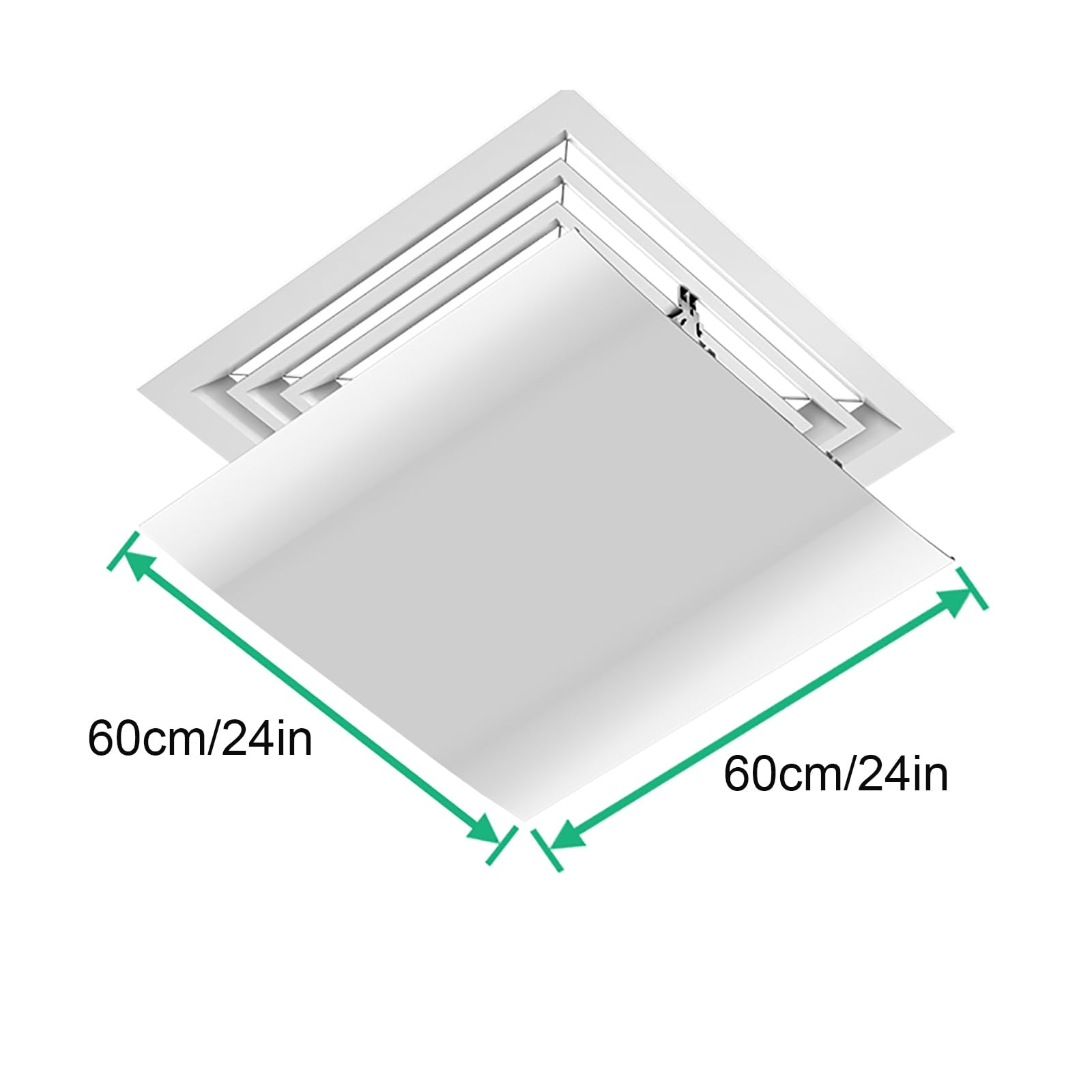 Deflettore per sfiato dell'aria, deflettore quadrato per sfiato del soffitto, angolo regolabile, previene il soffiaggio diretto, accessorio per condizionatore d'aria centrale