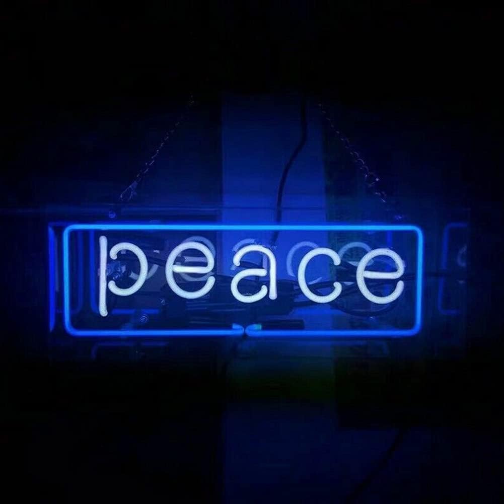 追跡付★ネオンサイン PEACE ネオン管 看板 ショップ オープン ホーム カフェ バー 飲食店 アクリルケース 店舗 インテリア 壁掛 