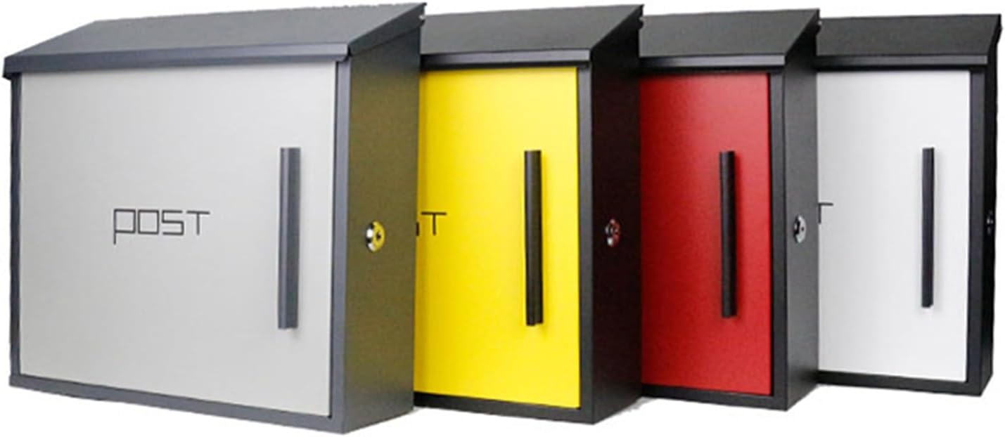 MELPHI Mailboxes for Outside, Hanging Secure Post Box, Modern Design Mailbox, Collection Boxes, Security Drop Box, Large Capacity, Wall-Mount Mailbox (Color : Red)