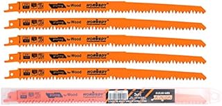 HORUSDY 12-Inch Wood Pruning Reciprocating Saw Blades, 5TPI Saw Blades - 5 Pack