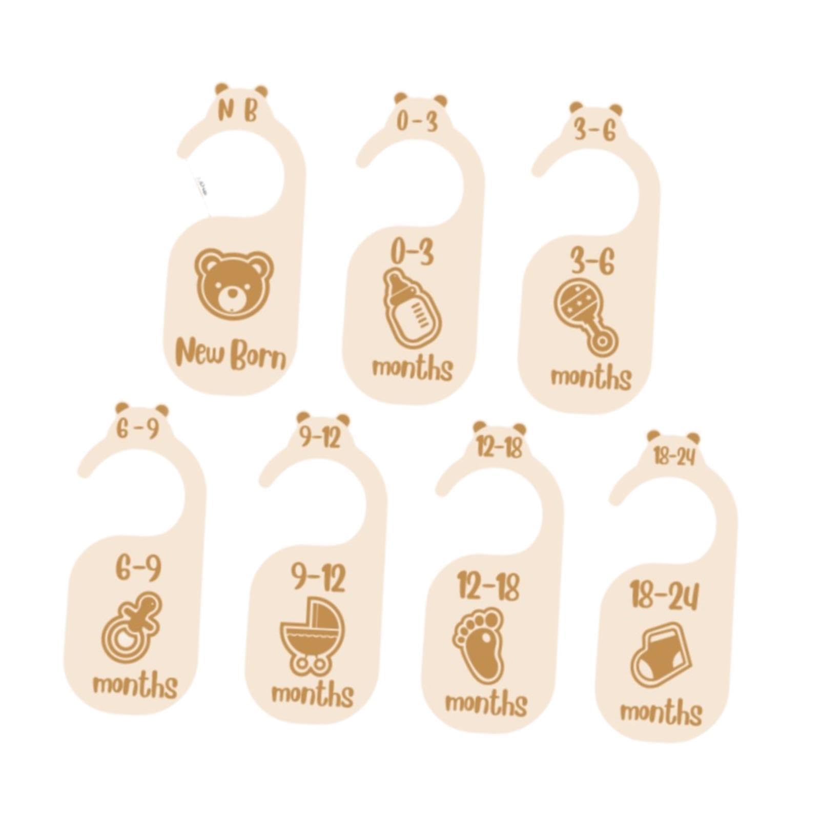 Buxuaaaa Of 7 Wood Baby Closet Dividers for Clothes Arrangement and Nursery From Newborns to 24 Months Clothing Organizers Baby Room Decors