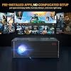 Native 1080P Dreamfair Projector with WiFi and Bluetooth, 240ANSI Support 8K, Portable Projector with Rack, 40-200 Screen Video, Compatible with Smartphone, TV Stick, Laptop, HDMI, USB (Black)