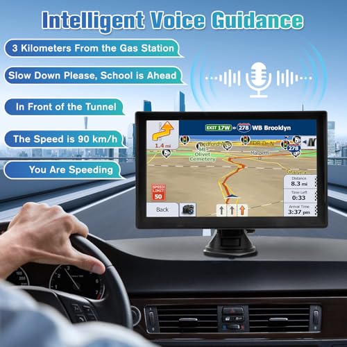 9 Inch Sat Nav, Touch Screen GPS Navigator for Car Truck RV HGV with UK Europe Maps, Lifetime Free Updates, Satnav Support Postcode Search and Voice Guidance - Image 4