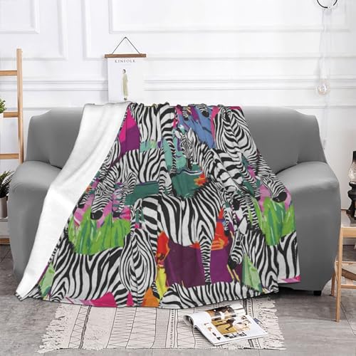 Zebra Fleece Throw Blanket - Microfiber Fleece Blankets For Sofa Bed Couch And Travel 80"X60" Zebra Fleece Throw Blanket - Microfiber Fleece Blankets For Sofa Bed Couch And Travel 80"X60"
