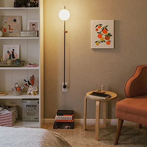 Lámpara de pared AMUCK con enchufe e interruptor para iluminación de dormitorios 4