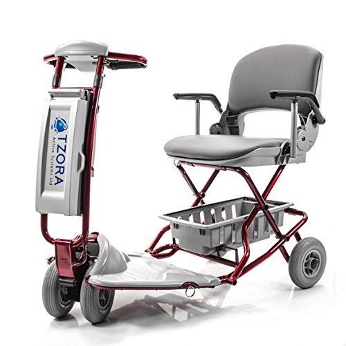 Tzora Classic Lexis Light Travel Scooter Silver + Challenger Mobility Cover #TOP3