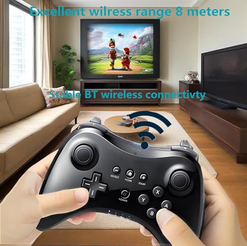 Image of linsuntop Wireless Pro Controller for Wii U Pro, Rechargeable Game Controller for Wii U with Charging Cable (white)