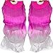 Nimiman Women 1 Pair (Left+Right) Silk Belly Dance Fans Veil Belly Dancing Long Folding Fans Length 180 cm Width 90 cm (Rose White)