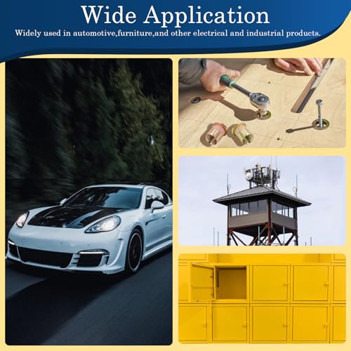 Image of 5 /16 inch-18 UNC Rivet Nut, 60Pcs Zinc Plated Finish Carbon Steel Flat Head Threaded Insert Nutsert Kit