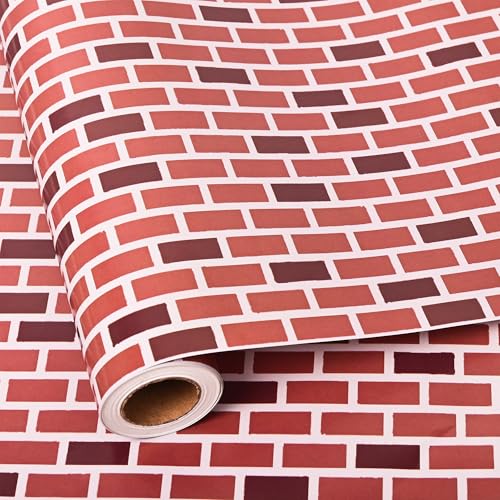 lopmou Pixel Style Gaming Wrapping Paper Roll for Kids Boys Girls - Reversible Video Game Gift Wrap for Birthday (Brick)