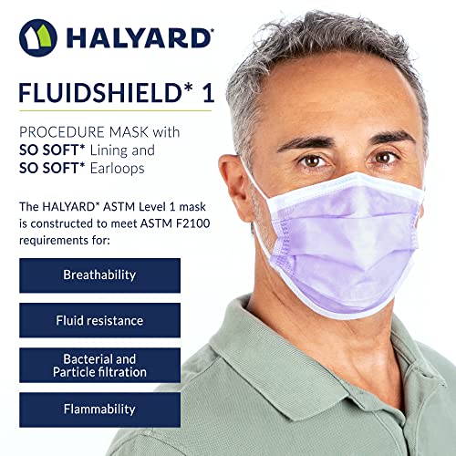 Halyard 25868 Fluidshield 1 Disposable Procedure Mask W/So Soft Lining And So Soft Earloops thumb #2