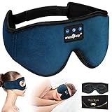 MUSICOZY Sleep Headphones 3D Bluetooth Headband Wireless Sleep Mask, Sleeping Headphones Music Eye Mask Earbuds for Side Sleepers, Air Travel, Built-in Ultra Soft Thin Speakers Microphones