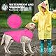 Hunde-Regenmantel, leicht, verstellbare Hundeweste, reflektierende Haustierjacke, warmes Hundetuch für große Hunde, Rosa, Größe S