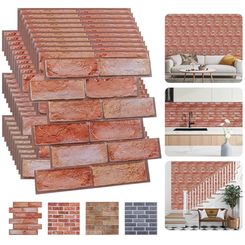 Faux Brick Wall Panels – Bold Red 3D Brick Wall