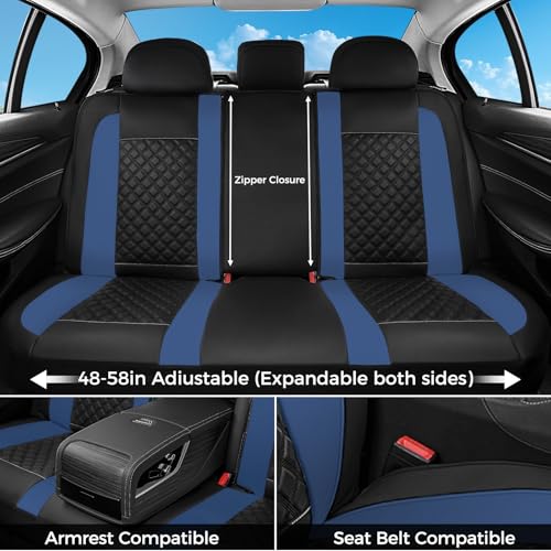 Image of FLORICH Seat Covers, Front Seat Covers 2 PCs, Automotive Seat Cover for Cars, Luxury Leather Universal Seat Cover Accessories Fit for Most Cars SUV Truck Sedans(Blue)