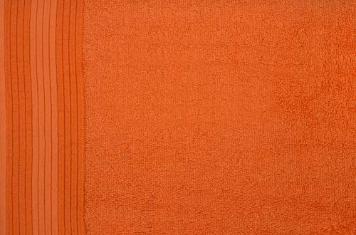 Image of Casa Copenhagen, Super Soft Pleats Collection 2 Pieces 100% Cotton Large Bath Towel (Size : 75 x 150 cm) - Orange & Honey