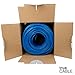 trueCABLE Cat5e Shielded Riser (CMR), 1000ft, Blue, 24AWG Solid Bare Copper, 350MHz, PoE++ (4PPoE), ETL Listed, Overall Aluminum Foil Shield (F/UTP), Bulk Ethernet Cable