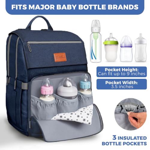 Image of Pillani Baby Diaper Bag Backpack - Baby Bag for Girls & Boys, Large Waterproof Diaper Backpack - Baby Shower Gifts for Boys & Registry Must Haves - Travel Diaper Bags with Changing Pad - Newborn Stuff