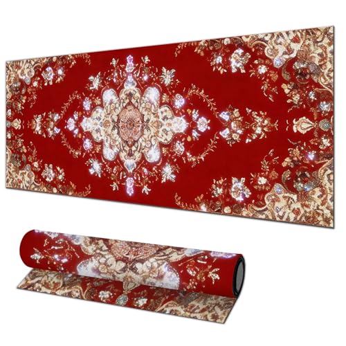 Tapis de souris pour la maison et le bureau HOMETITUTE grand format rouge