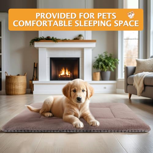 PET SPPTIES Hundebett Weiches und Warmes Matten Hundekissen Waschbarn kuschelig Umkehrbar Haustier Sofakissen PS085 (75X50 cm, Khaki)