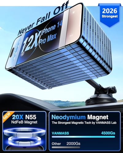 VANMASS Military-Grade Magnetic Car Mount (Vent/Dash/Windshield) — view 3