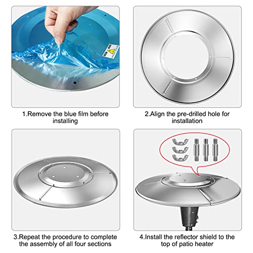 Blika Patio Heater Reflector Shield, Outdoor Heaters Replacement Dome Part, Heater Top Reflector Shield #TOP4