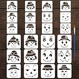 FINGERINSPIRE 24 Stück Vogelscheuchen Ausdrucksschablone Mit 1 x Pinsel 2 Größen Herbst Vogelscheuchen Ausdrucks Musterschablonen Herbst Themenmuster Vorlage Zum Malen Auf Wänden Möbeln Dekoration