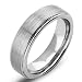 6mm Matte Step Edge Light Weight Tungsten Ring Highly Durable Wedding Bands White Couple Rings Mens Womens Tungsten Bands, Christmas Gift for Boyfriend/girlfriend, Matching Wide Rings with Grooves, Tail Ring Thumb Ring (7)
