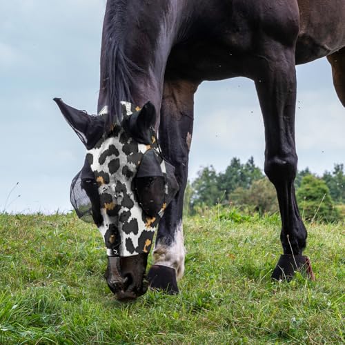 Adiwo Fliegenmaske Pferd UV Schutz, Super Comfort Stretchy Horse Fly Mask mit Large Eye Space Elastisch Pferdefliegenmaske mit Ohrenschutz Fliegenhaube Pferde Fliegenmaske Atmungsaktiv Hautfreundlich
