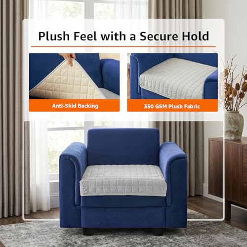 Image of Amazon Basics - Flannel (Polyester) Quilted Make Your Own Sofa Cover |70cm x 70cm| Microfiber Sofa Slipcover | 350 GSM (1 Seater)