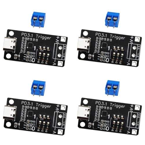 Image of 4PCS Type-C PD3.0 /3.1 QC Trigger Module 5V 9V 12V 15V 20V 28V 5A Adjustable Voltage Fast Charge Power Trigger Board USB-C Female Input
