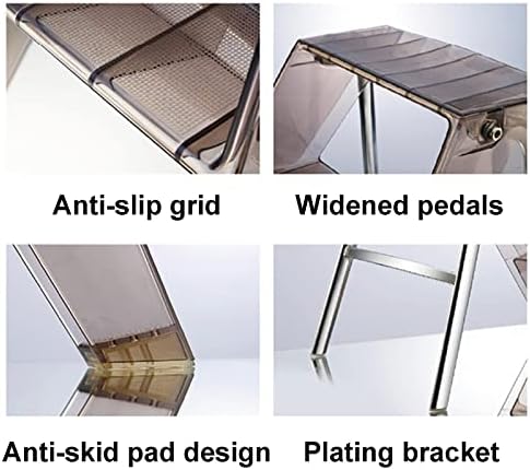 Acrylic 3-Step Folding Ladder Stool for Adults, Portable Transparent Step Stool, Lightweight Acrylic Ladder for Home Use, Multifunctional Folding Steps for Easy Access