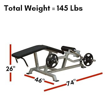 Body-Solid LVLC Leverage Leg Curl Machine with Adjustable Foot Rollers and V-Bench Design Versatile Home Gym Equipment for Leg Strengthening Workouts