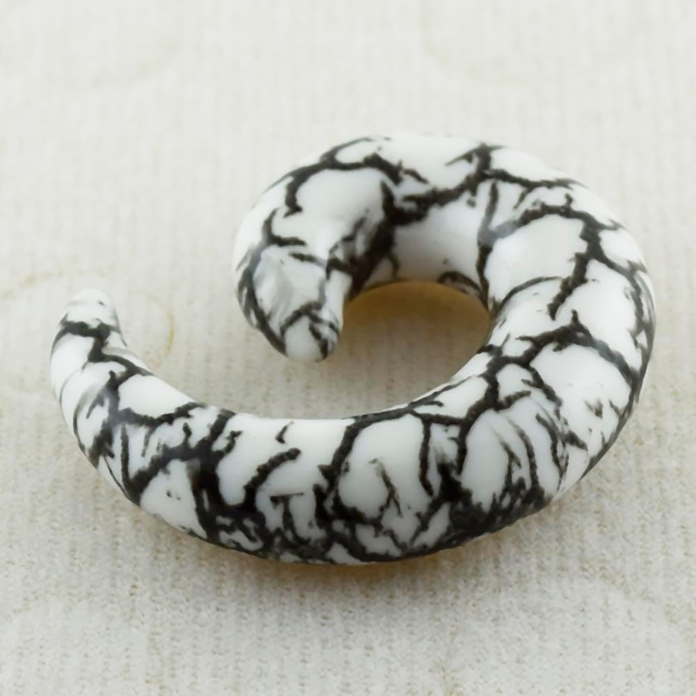 Marble Pattern UV Acrylic Spiral Tapers Expander Ear Plug Body Piercing Jewelry